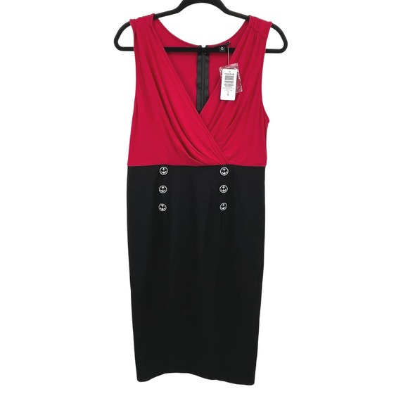 torrid Dresses & Skirts - Torrid Retro Chic Red Black Nautical Anchor Button Midi Bodycon Dress 0 12 NEW